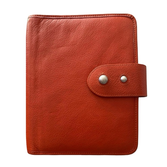 FRANKLIN COVEY Leather Planner Cover Portfolio Notebook 7”x 9” Snap Red - Picture 2 of 10